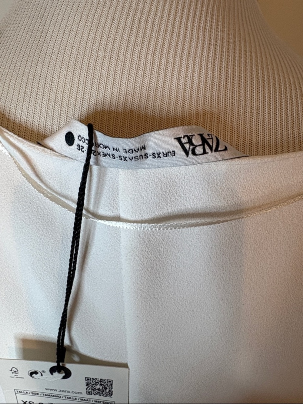 NWT Zara White Draped High-Low Tunic Caftan - Picture 4 of 7